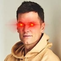 Tom Brady with Bitcoin laser eyes profile picture