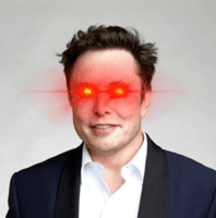 Elon Musk with Bitcoin laser eyes profile picture