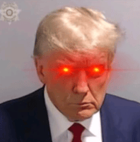 Donald Trump with Bitcoin laser eyes profile picture
