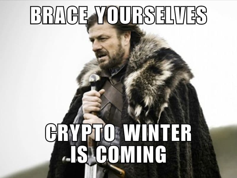 Sean Bean as Ned Stark with the caption: Brace yourselves, crypto winter is coming