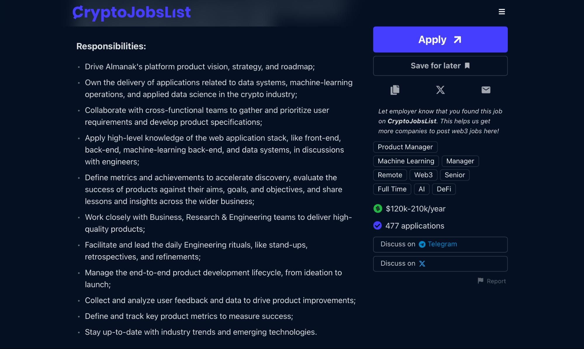 cryptojobslist job description