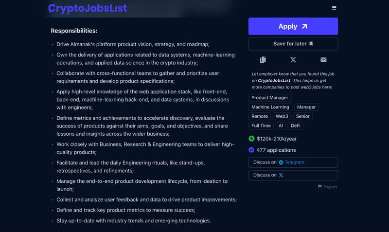 cryptojobslist job description